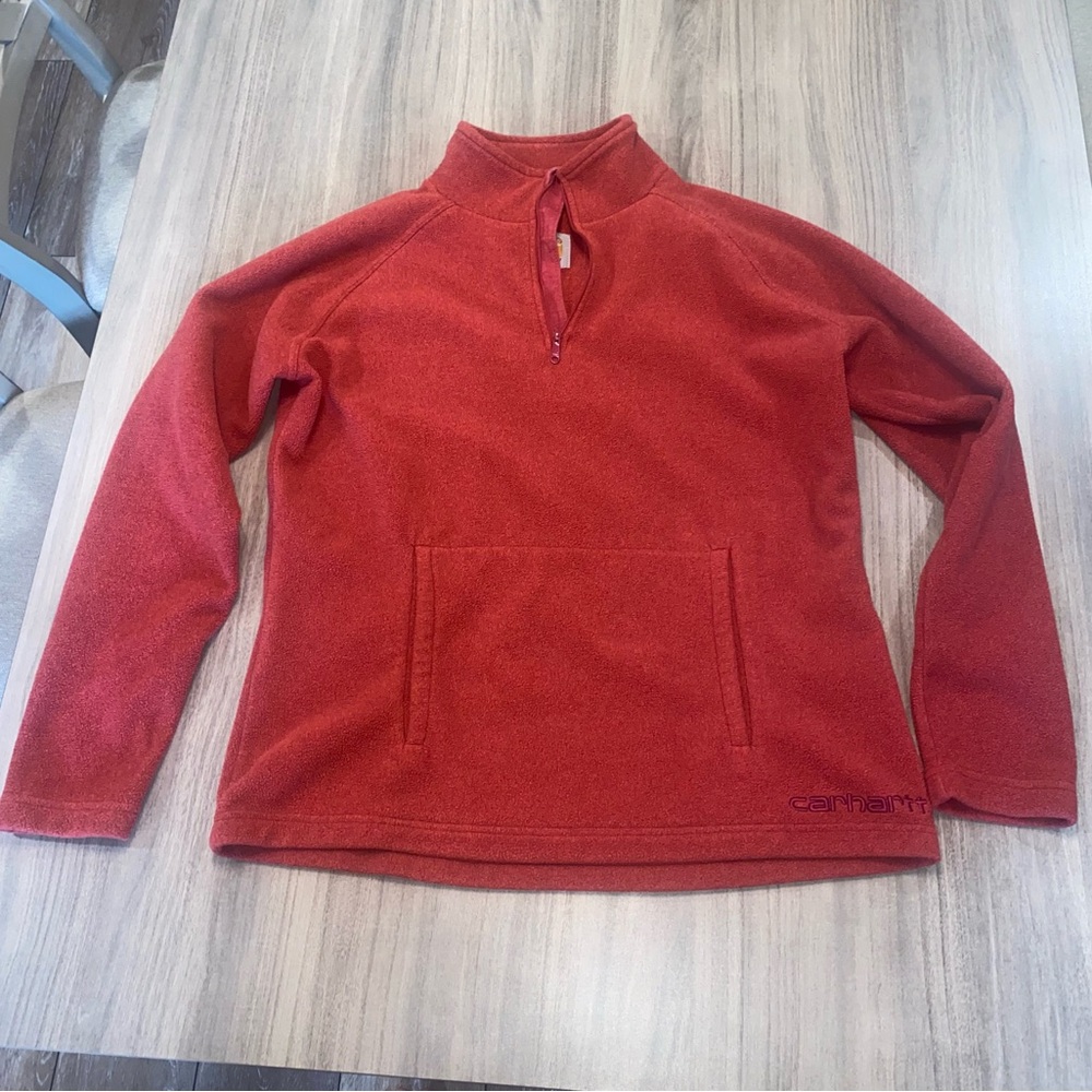 Carhartt  Burgundy Fleece Quarter-Zip Pullover